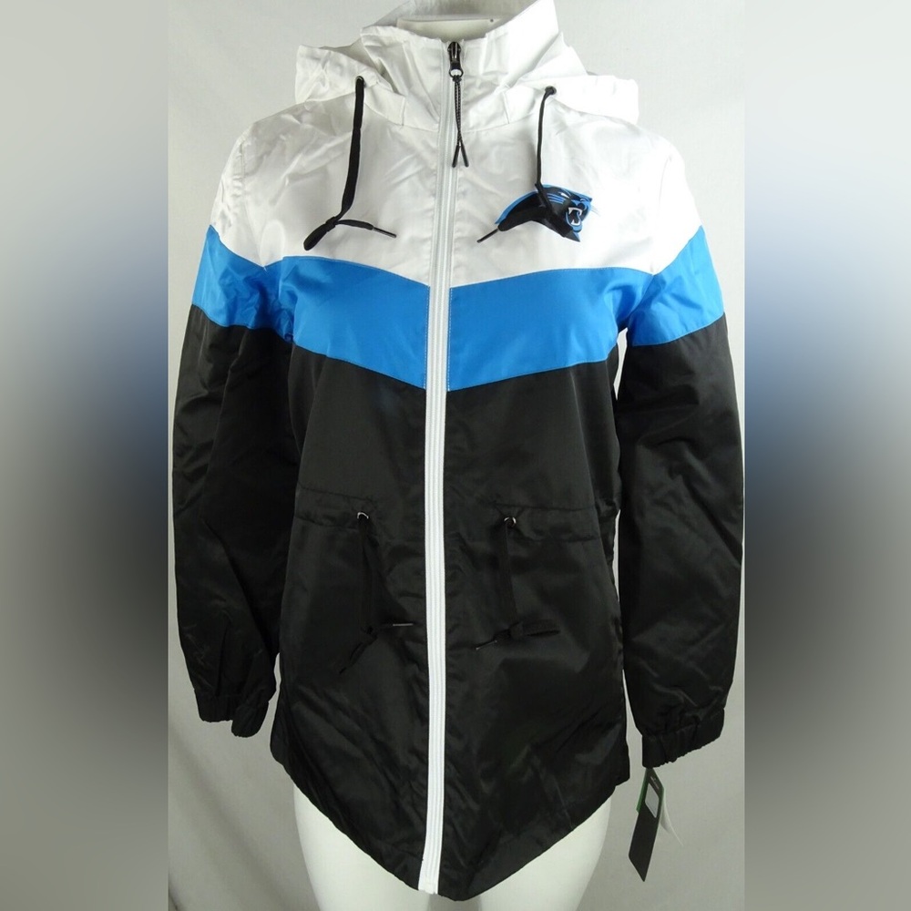 NWT Carolina Panthers NFL G-Ill Women's Full-Zip Hooded Windbreaker Size Medium
